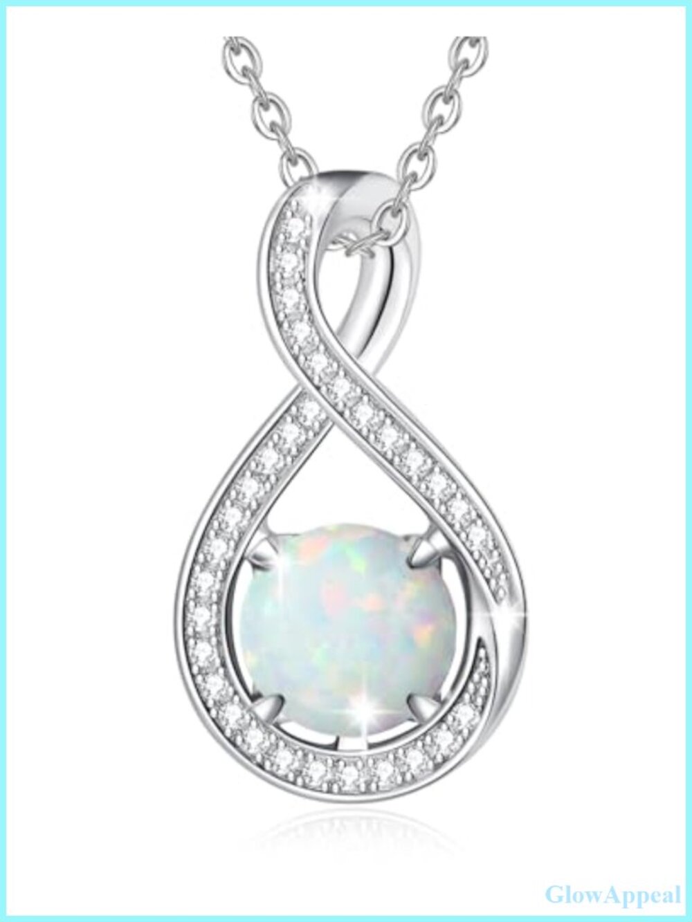 Sterling Silver Birthstone Infinity Pendant Necklace 925 Women Jewelry